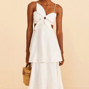 FARM RIO anthropologie white flower dress, small